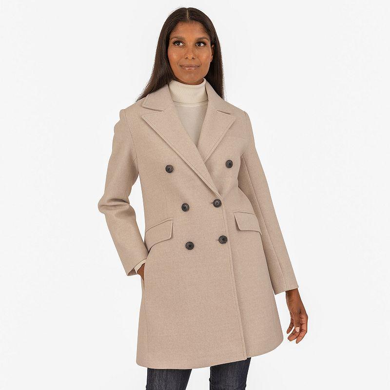 Womens Fleet Street Faux Wool Melange Coat Product Image