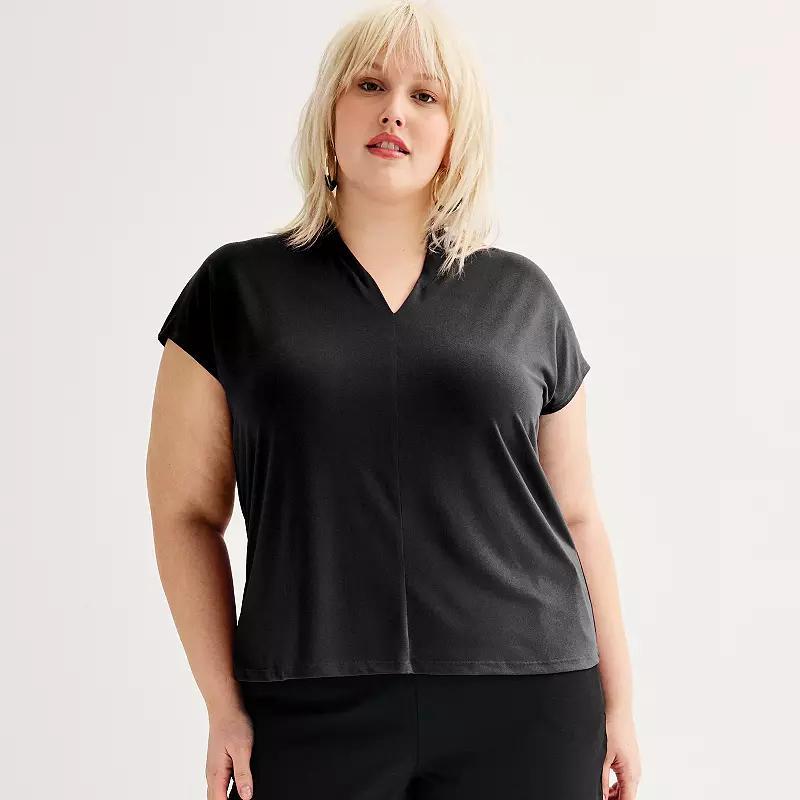 Plus Size Nine West Dolman V-Neck Top, Womens Product Image