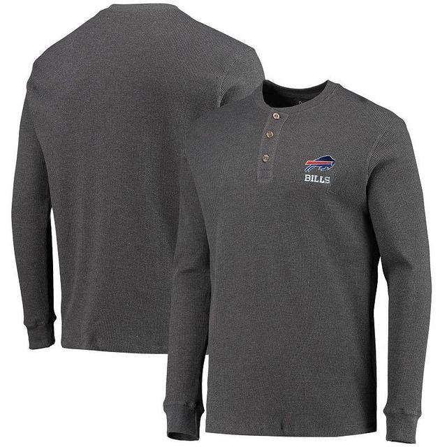 Men's Dunbrooke Heathered Gray Buffalo Bills Logo Maverick Thermal Henley Long Sleeve T-Shirt Product Image