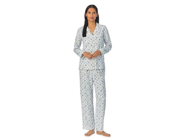 Brushed Twill Notch Collar Woven Pajama Set Product Image