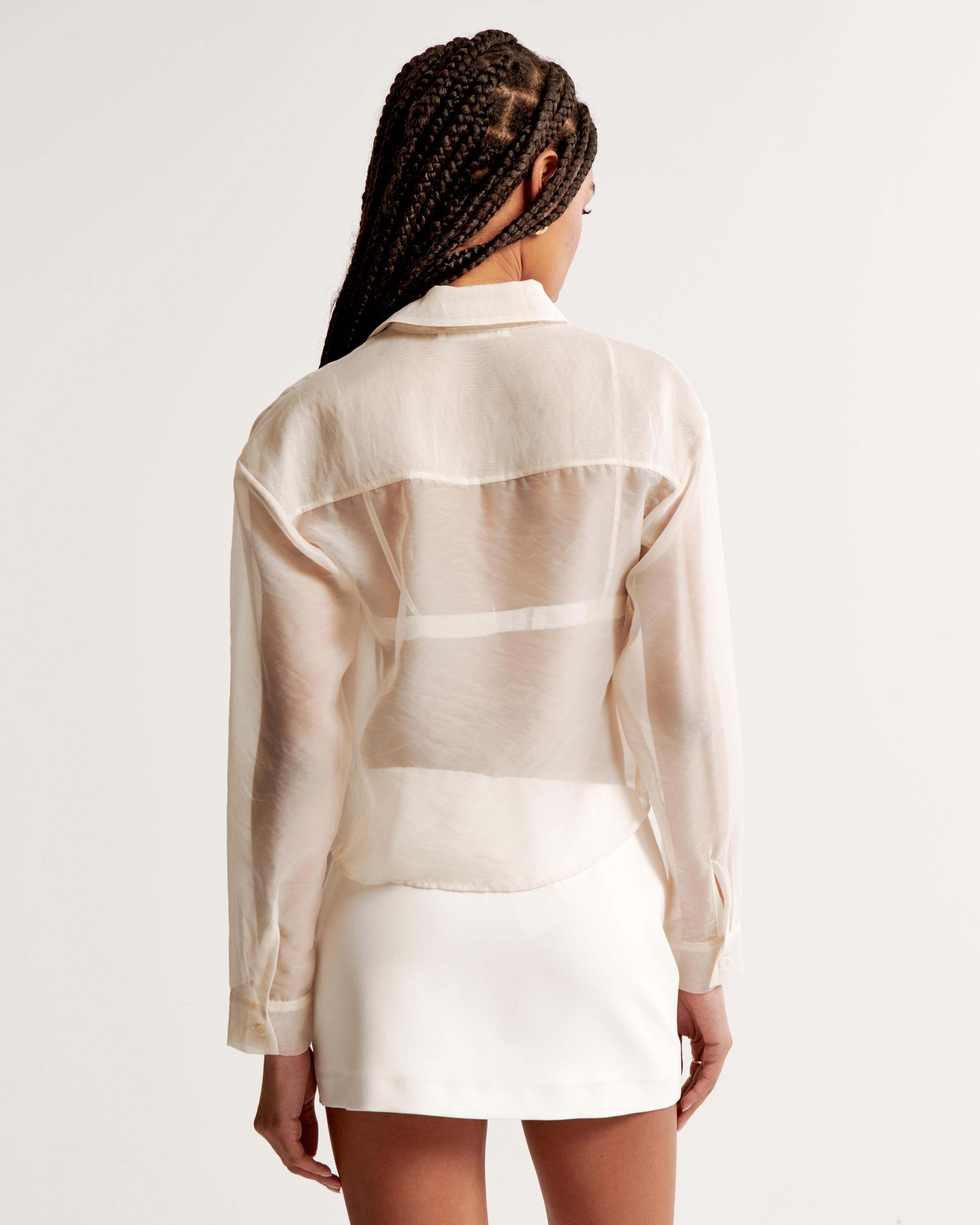 Long-Sleeve Sheer Shirt Product Image