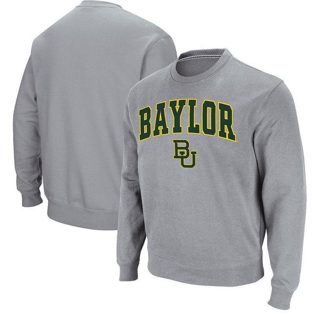 Mens Colosseum Heathered Gray Baylor Bears Arch & Logo Pullover Sweatshirt Product Image