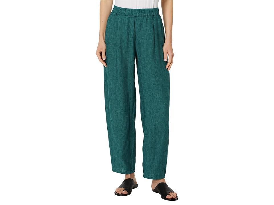 Pleated Cropped Organic Linen Lantern Pants Product Image