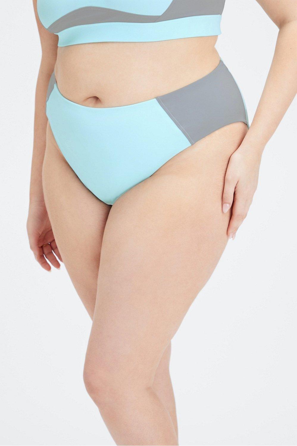 Fabletics Sporty Swim Brief Womens Blue Sky/Raincloud plus Size 1X Product Image