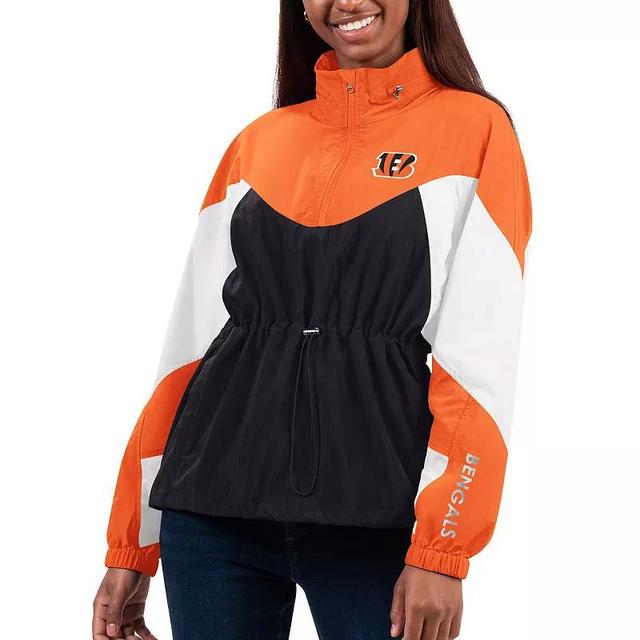 Womens G-III 4Her by Carl Banks /Orange Chicago Bears Tie Breaker Lightweight Quarter-Zip Jacket Blue Product Image