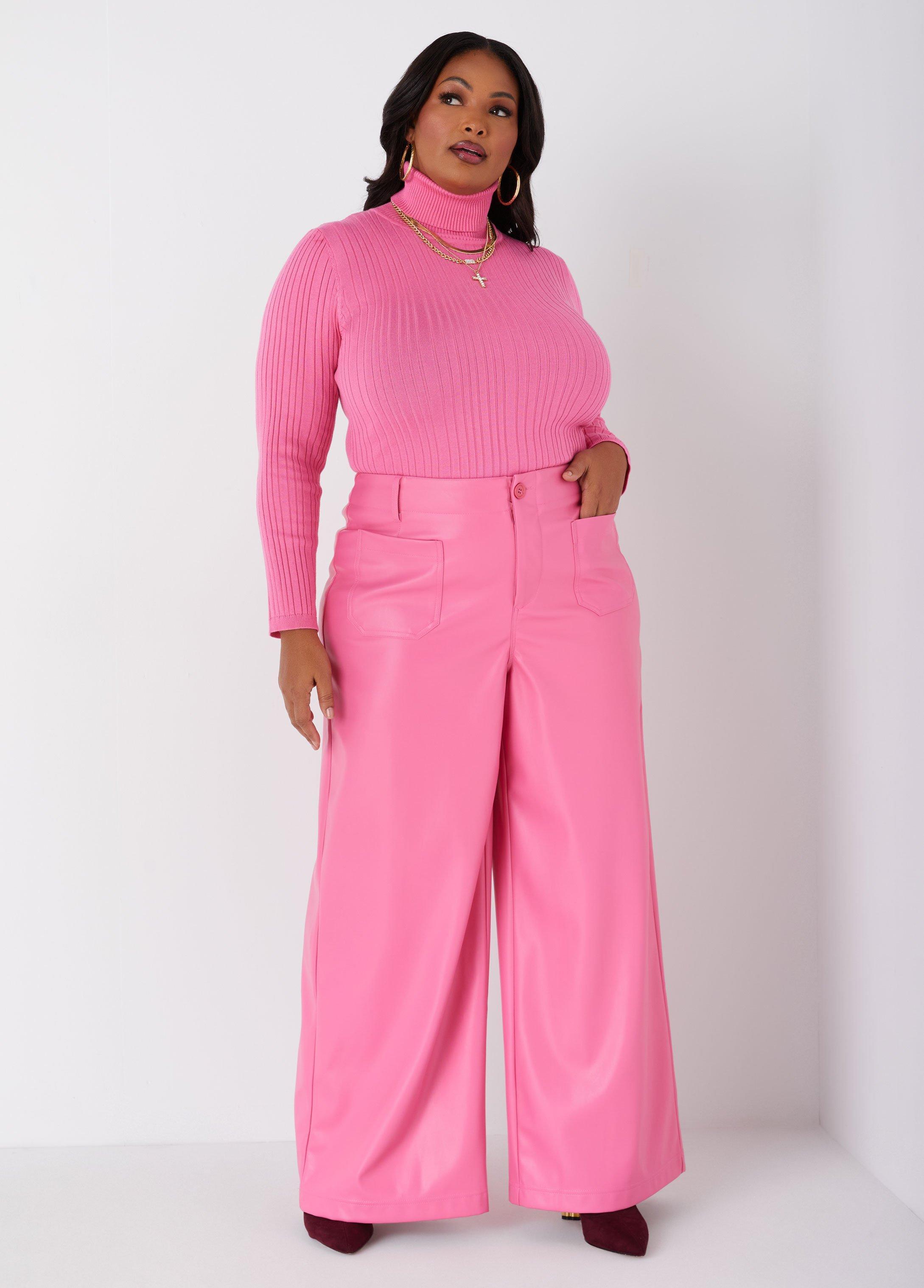 Faux Leather Wide Leg Pants Product Image