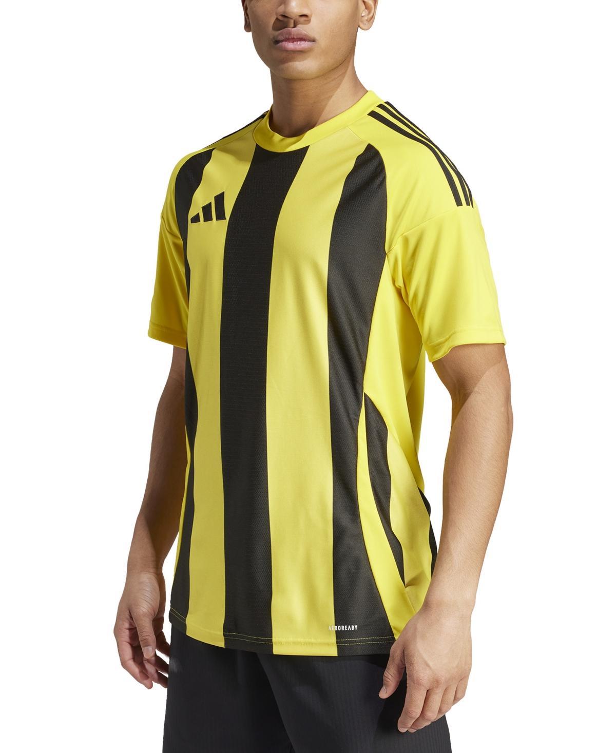 adidas Mens Stripe Logo Jersey T-Shirt - Burg / Nvy Product Image