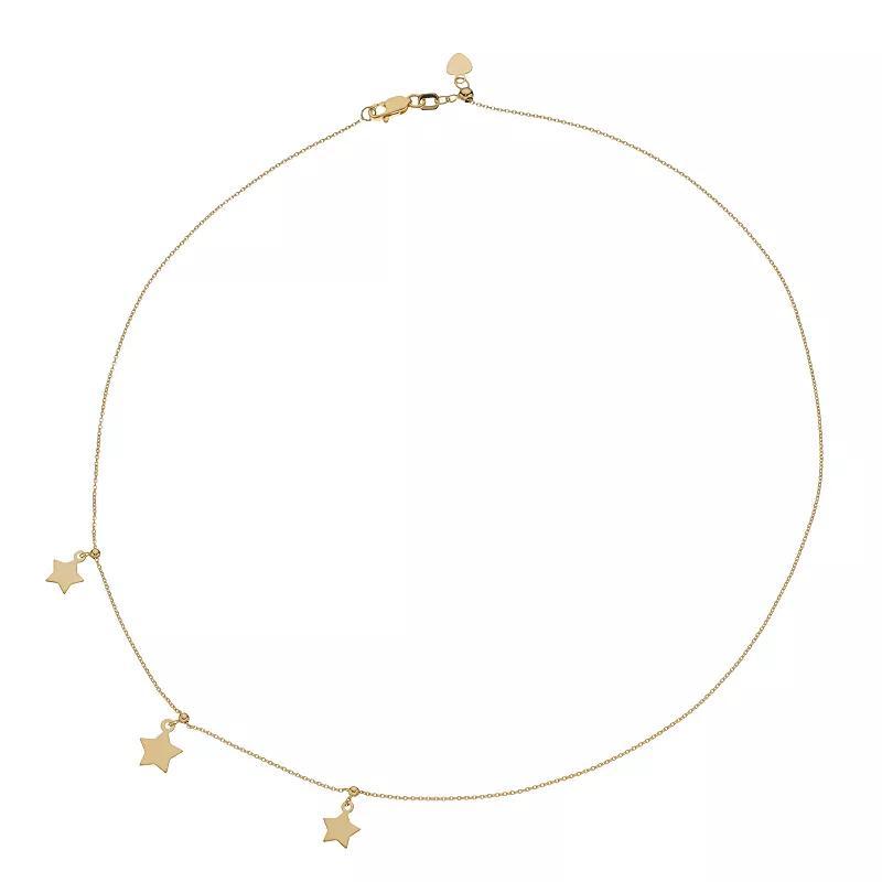 14k Gold Star Charm Adjustable Choker Necklace, Womens Product Image