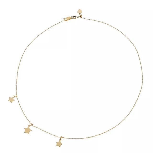 14k Gold Star Charm Adjustable Choker Necklace, Womens Product Image