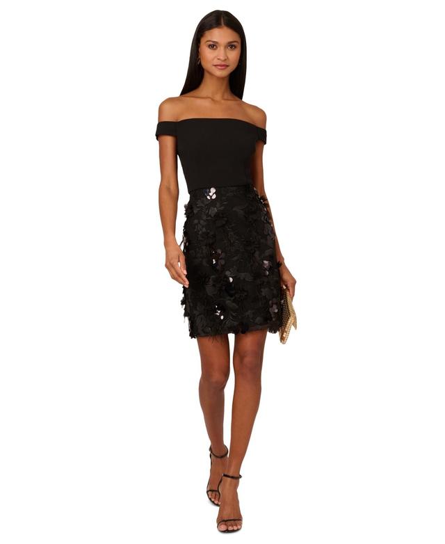 Women's Sequin Floral Cocktail Dress Product Image