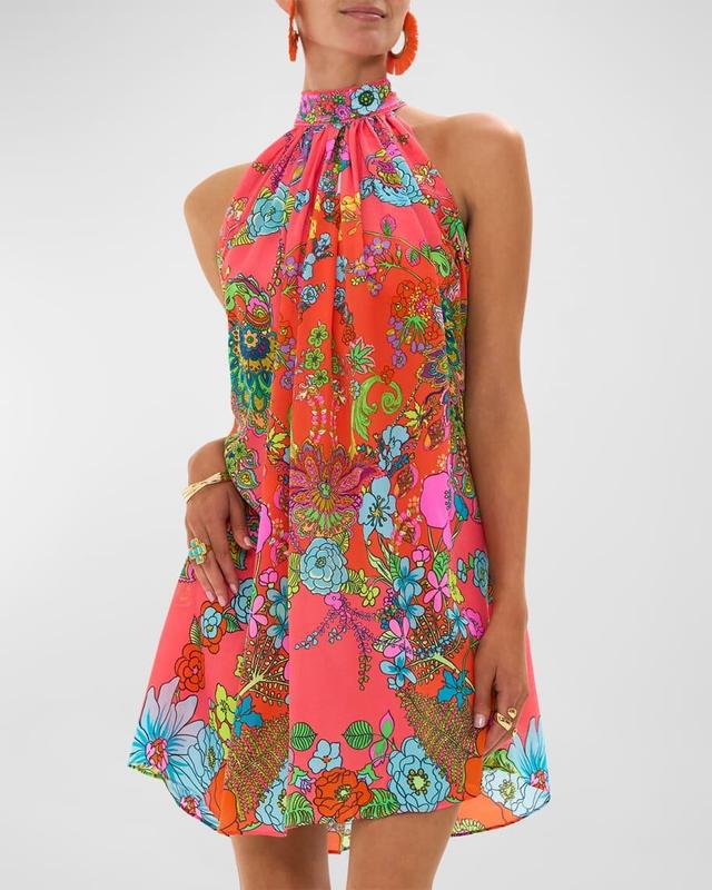 Windmills and Wildflowers Tie Neck Mini Dress Product Image