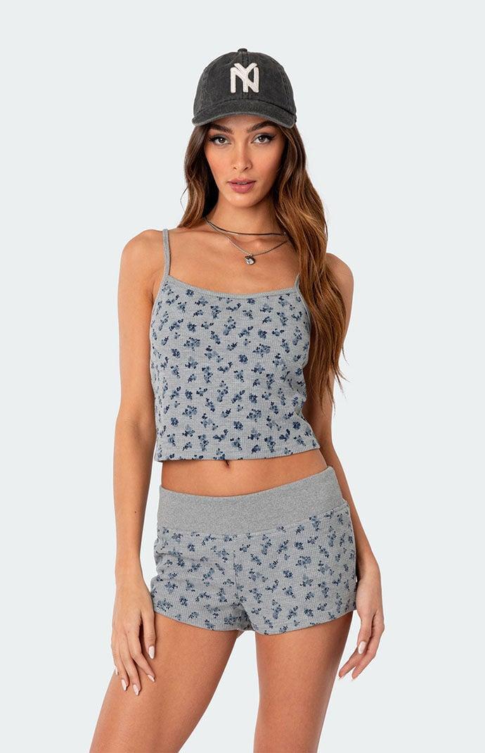 Edikted Womens Wildflower Waffle Tank Top Product Image