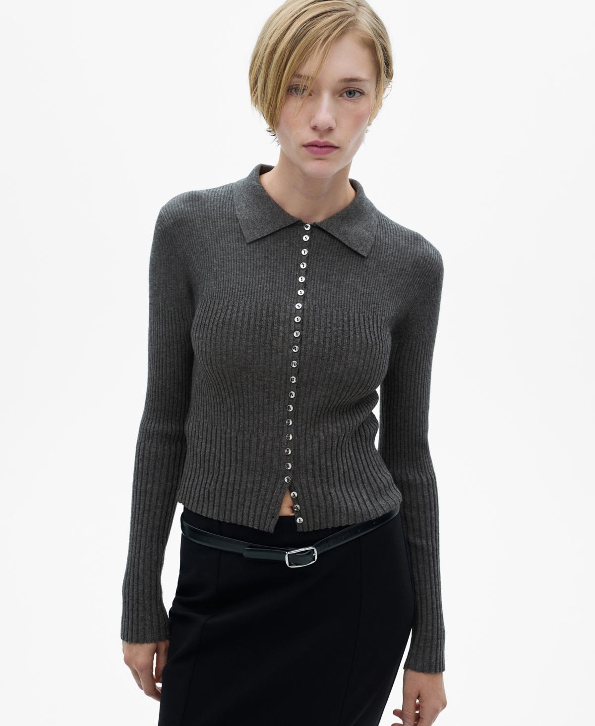 Mango Womens Decorative Button Sweater product image