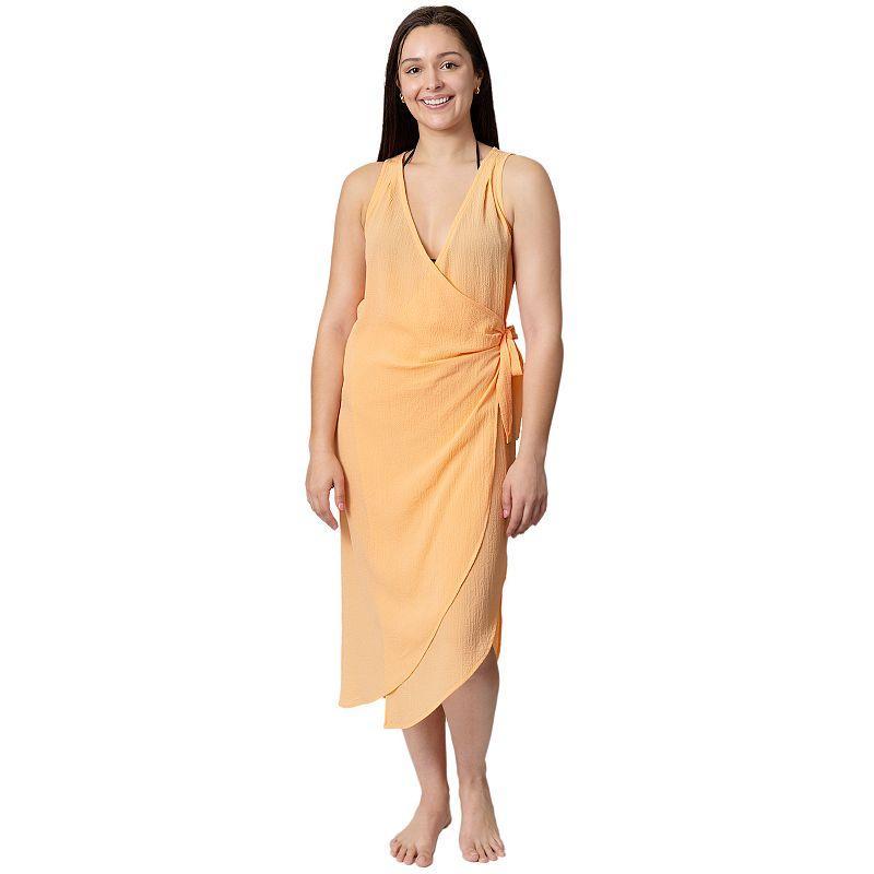 Womens Aqua Del Mar Tie-Front Wrap Coverup Dress Product Image