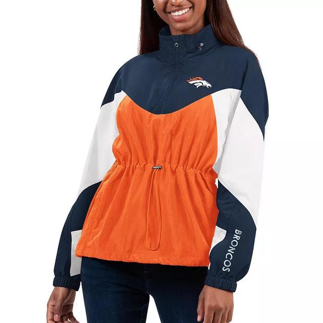 Womens G-III 4Her by Carl Banks /Navy Denver Broncos Tie Breaker Lightweight Quarter-Zip Jacket Product Image