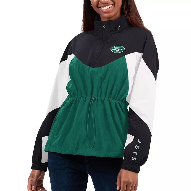 Womens G-III 4Her by Carl Banks /Black New York Jets Tie Breaker Lightweight Quarter-Zip Jacket Product Image