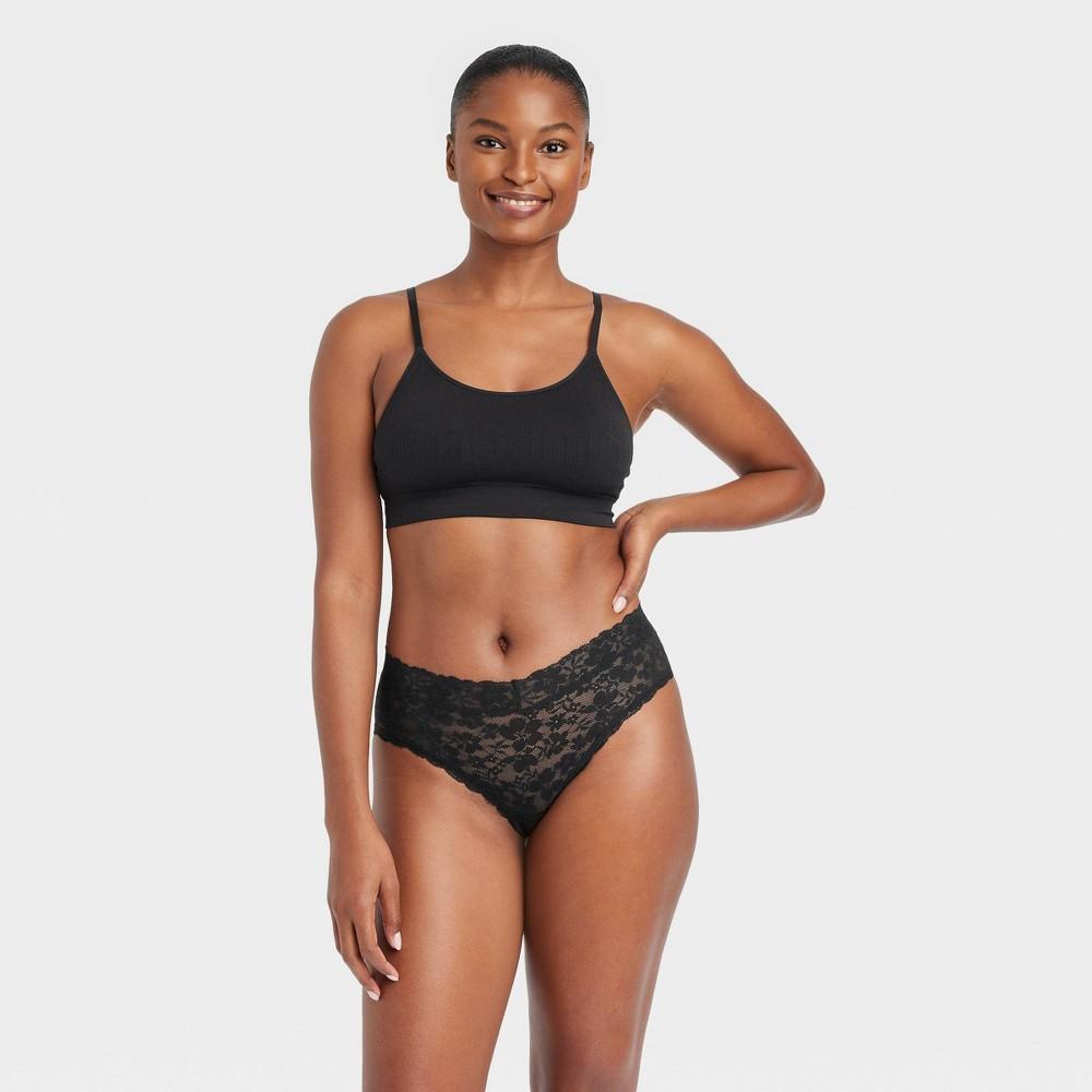 Womens Allover Lace Briefs - Auden Black XS Product Image