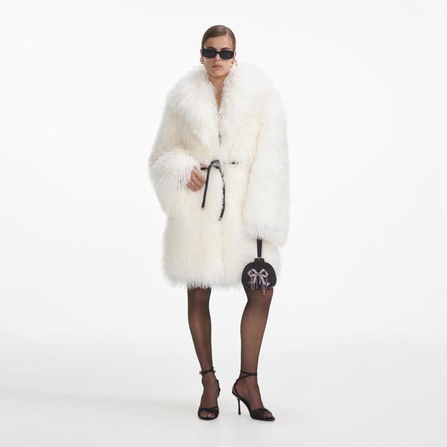 Cream Shearling Coat Product Image