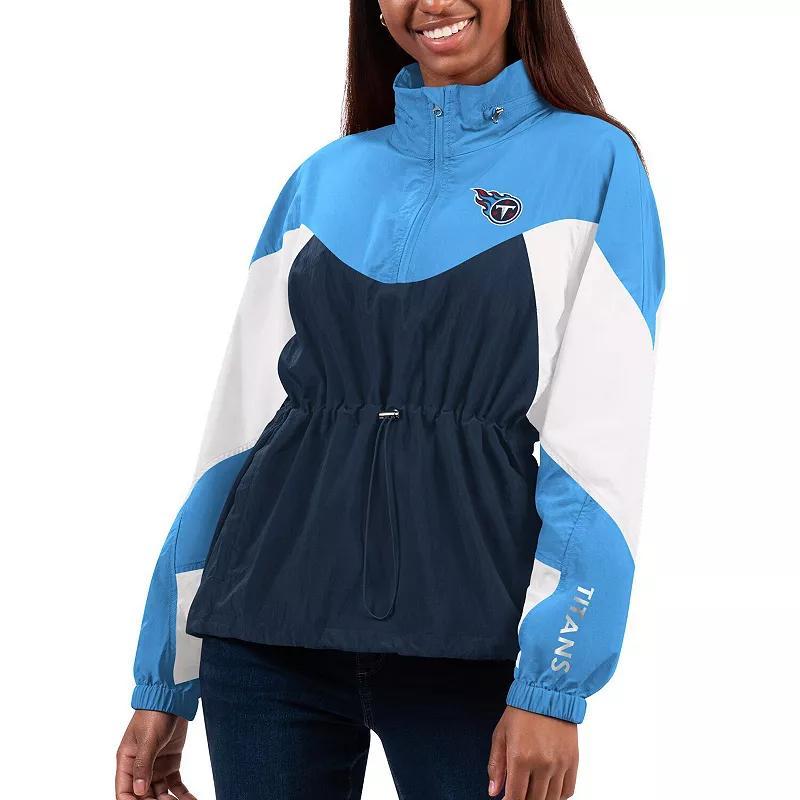 Womens G-III 4Her by Carl Banks /Orange Chicago Bears Tie Breaker Lightweight Quarter-Zip Jacket Blue Product Image