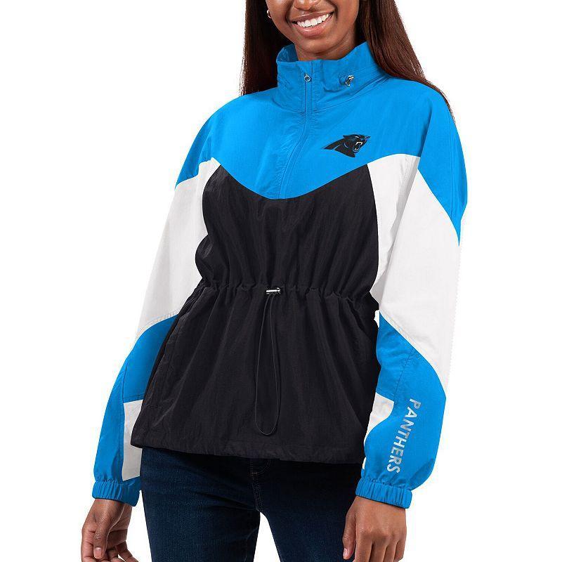 Womens G-III 4Her by Carl Banks /Blue Carolina Panthers Tie Breaker Lightweight Quarter-Zip Jacket Product Image