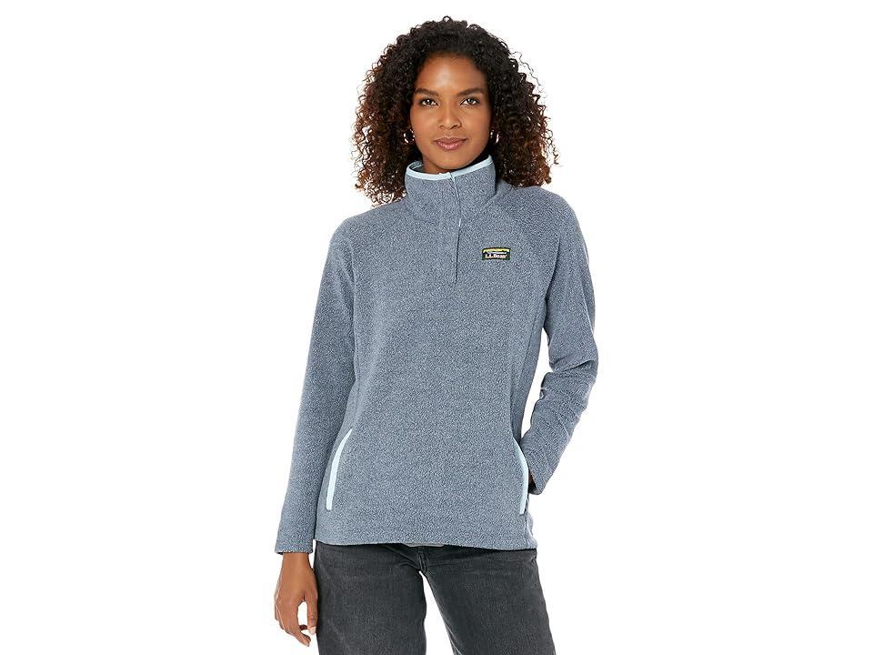 L.L.Bean Tumbled Sherpa 1/4 Snap Pullover (Mallard ) Women's Clothing Product Image