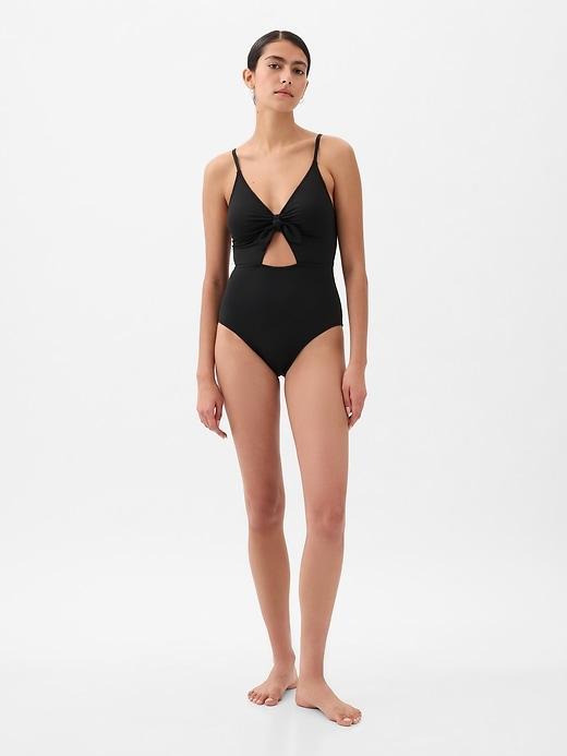 Tie-Knot Cutout One-Piece Swimsuit Product Image