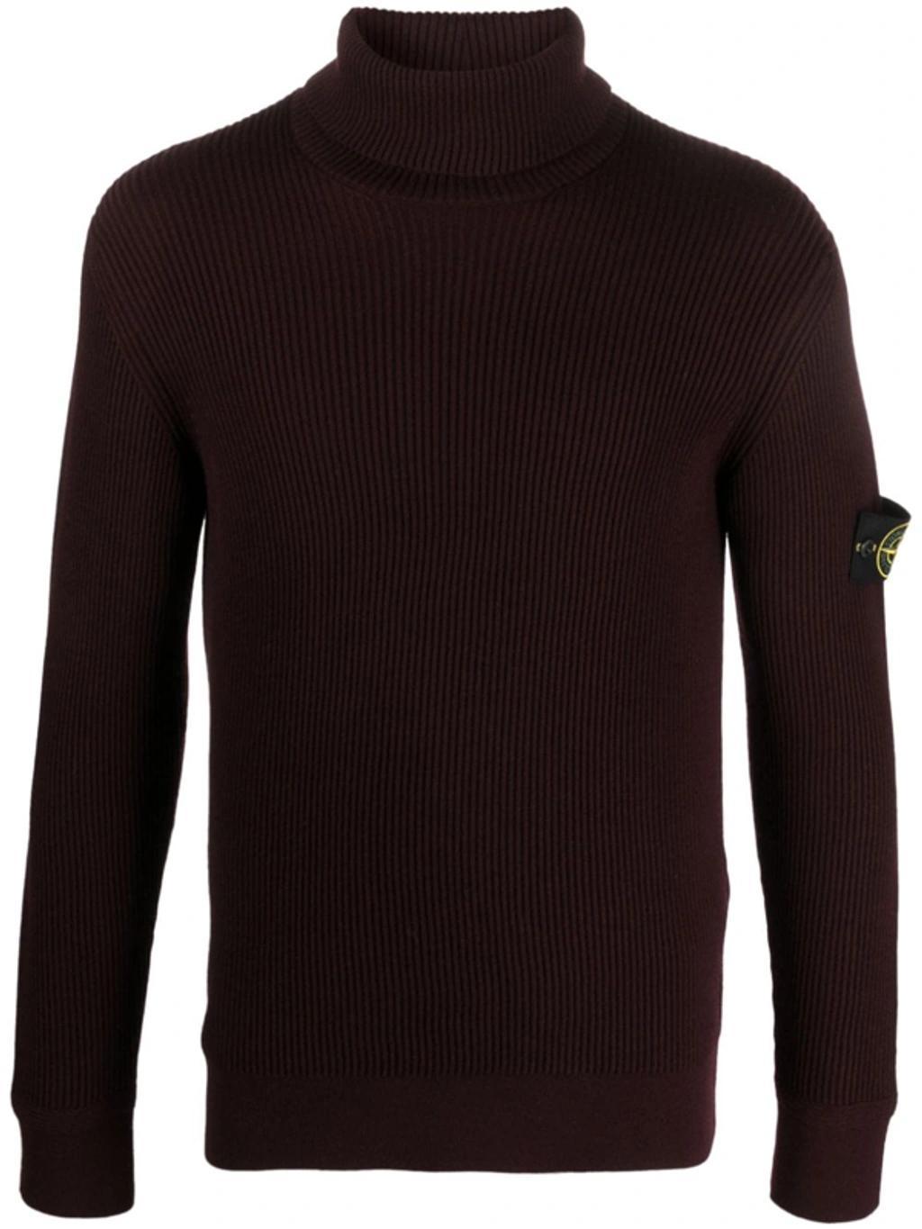 Compass-patch Roll-neck Jumper In Pink & Purple Product Image