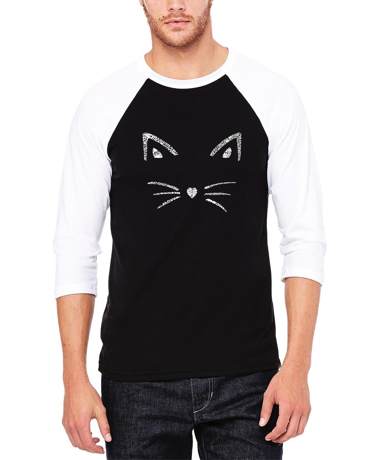 Mens Raglan Baseball Word Art Whiskers T-shirt Product Image