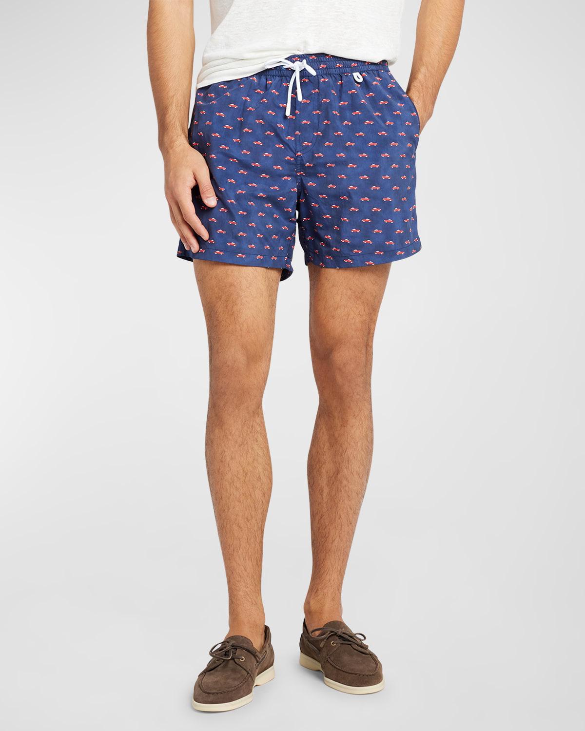 Mens Sailboat-Print Nylon Swim Trunks Product Image