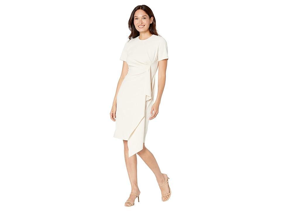 Maggy London Short Sleeve Sheath Dress with Draped Side Detail (Horn) Women's Dress Product Image