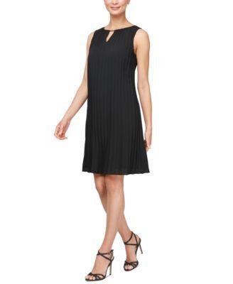 Sl Fashions Womens Pleated Sleeveless Shift Dress product image