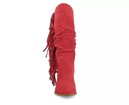 Journee Collection Womens Hartly Fringed Extra Wide Calf Dress Boot Product Image