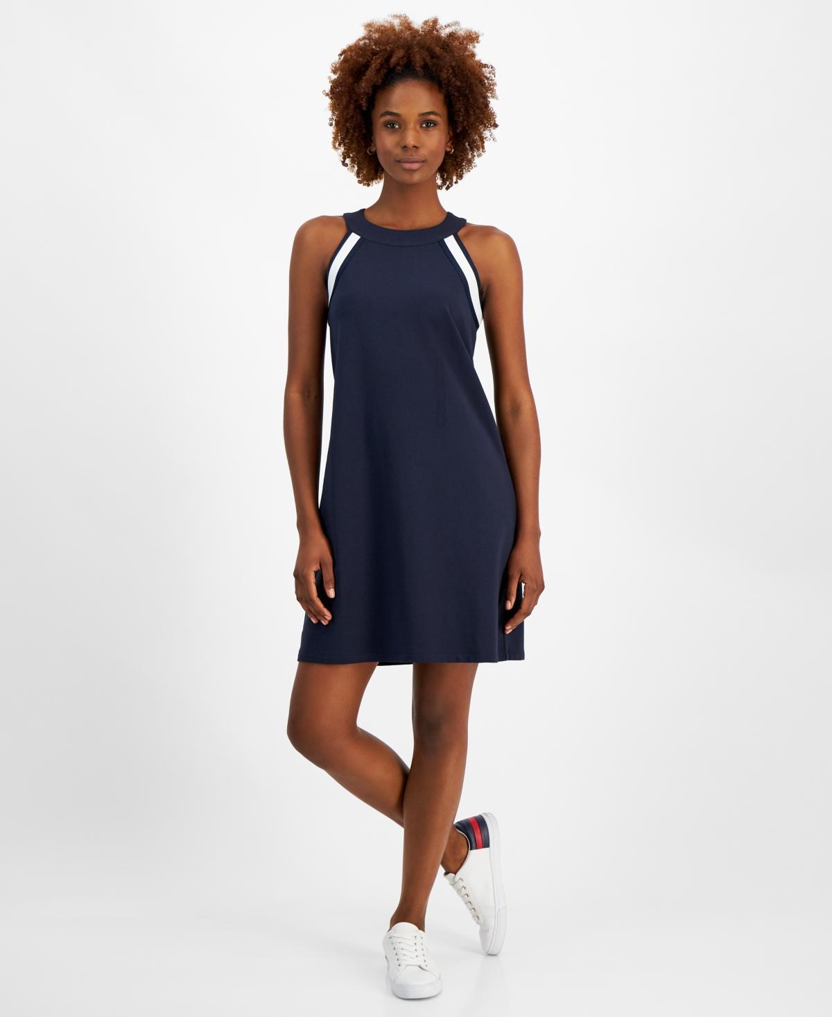 Tommy Hilfiger Womens Contrast-Trim Sleeveless Sneaker Dress Product Image