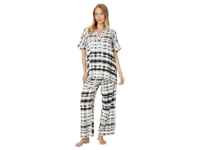 N by Natori Porto Challis pull-Over Top Pajama Set White) Women's Pajama Sets Product Image