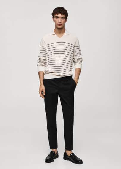 MANGO MAN - Slim fit serge chino trousers blackMen Product Image