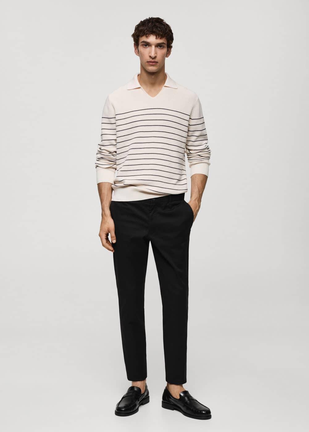 MANGO MAN - Slim fit serge chino trousers blackMen Product Image