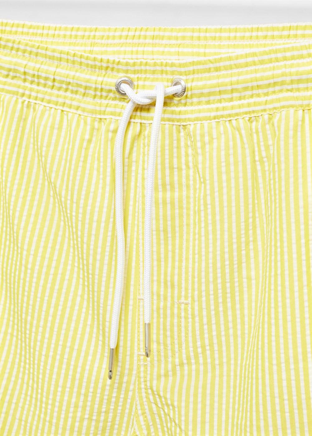 Mango Mens Seersucker Striped Drawstring Swimsuit Product Image