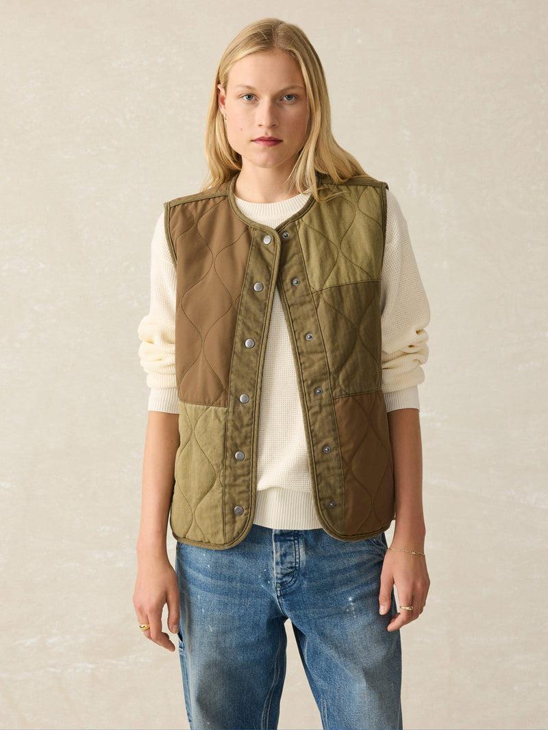 Oak Patchwork Vest - Sage Green Forest Product Image