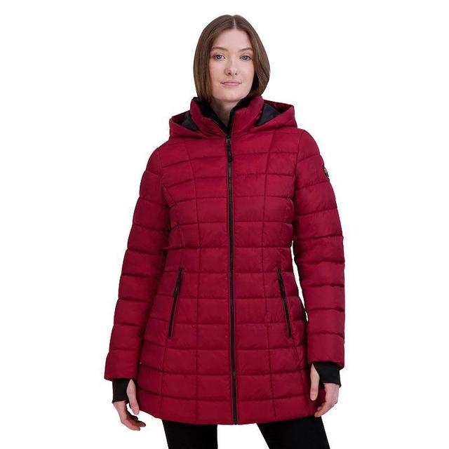 Womens Halitech Box Quilt Puffer Jacket Red Product Image