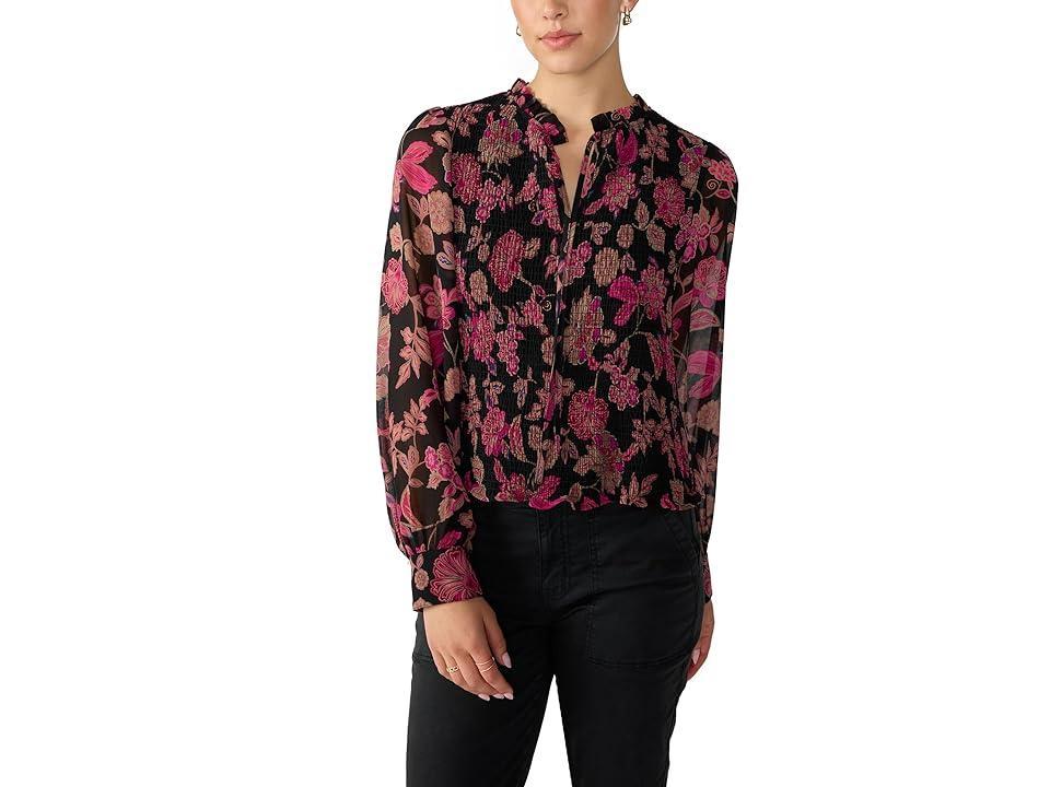 Sanctuary Think Of You Smocked Blouse (Cranberry Bloom) Women's Blouse Product Image