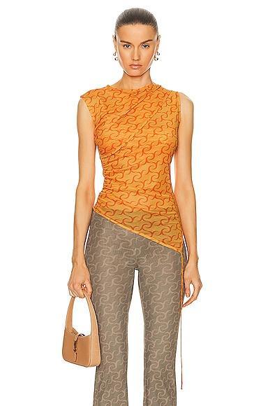 Jade Cropper Layered Top Orange. (also in L, M, S). Product Image