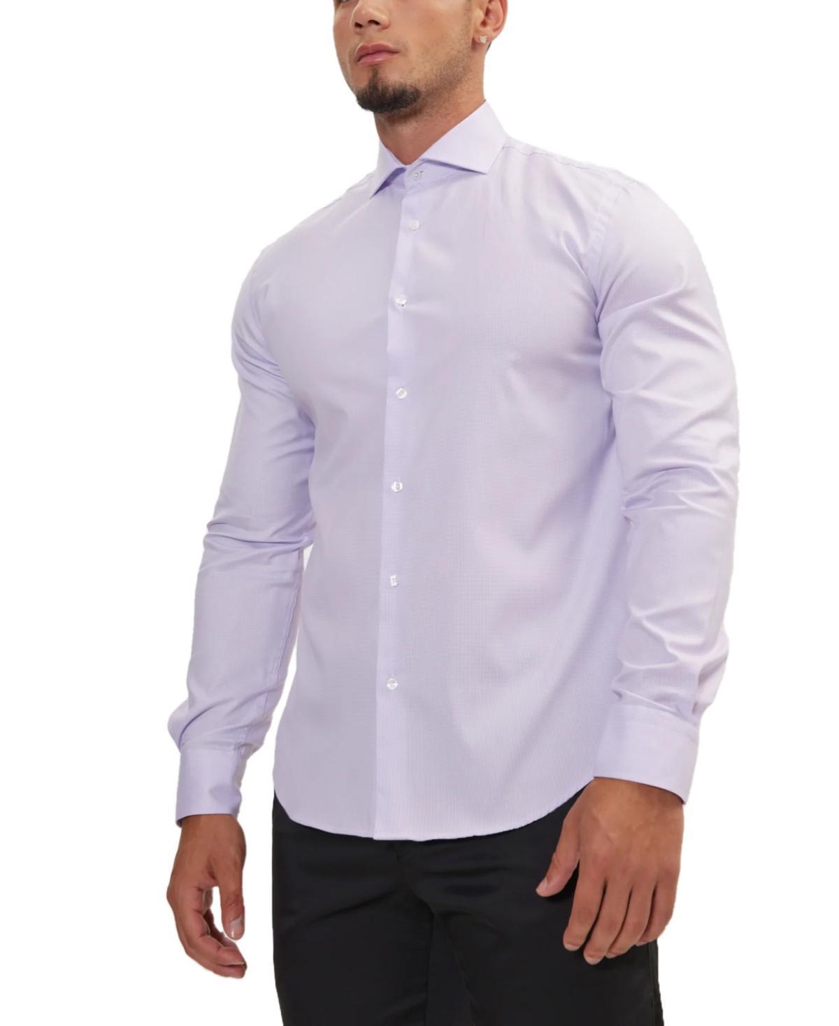 Ron Tomson Mens Modern Spread Collar Fitted Shirt Product Image