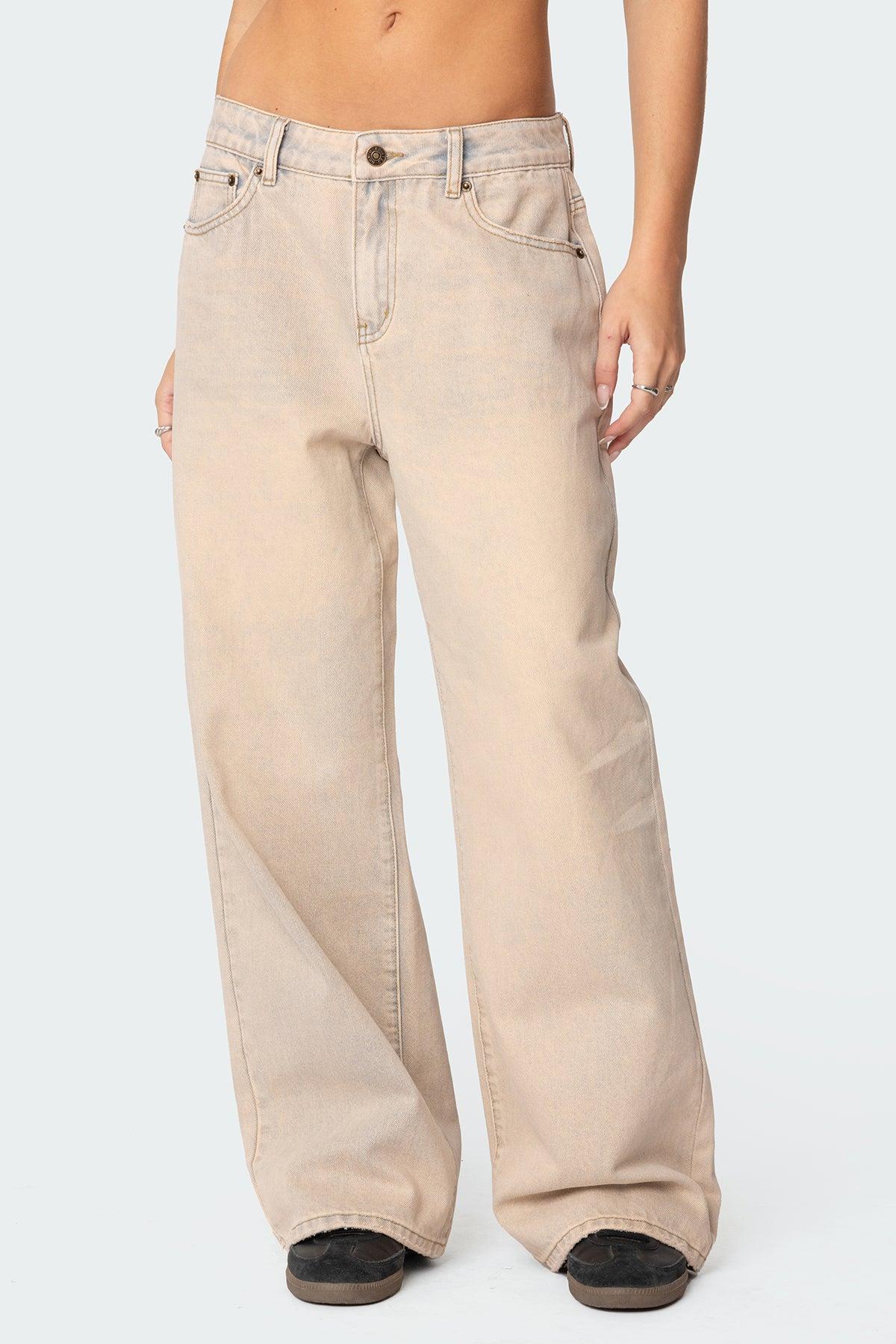 Dusty Washed Low Rise Jeans Product Image