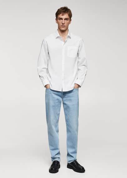 Mango Mens Classic-Fit Poplin Shirt Product Image