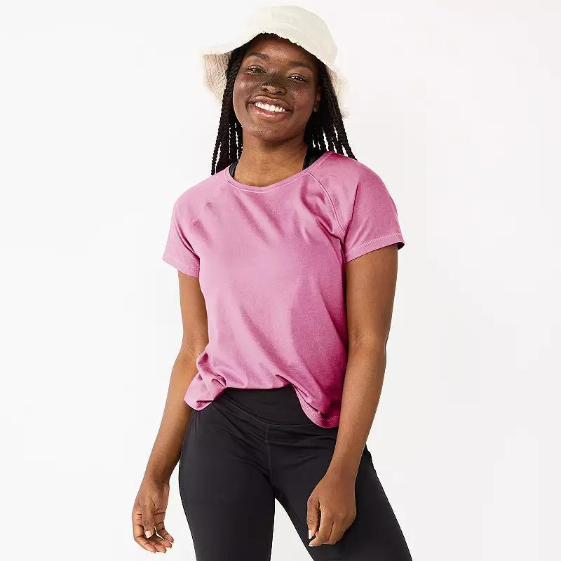 Petite Tek Gear Core Raglan Tee, Womens Pink Grigio Product Image