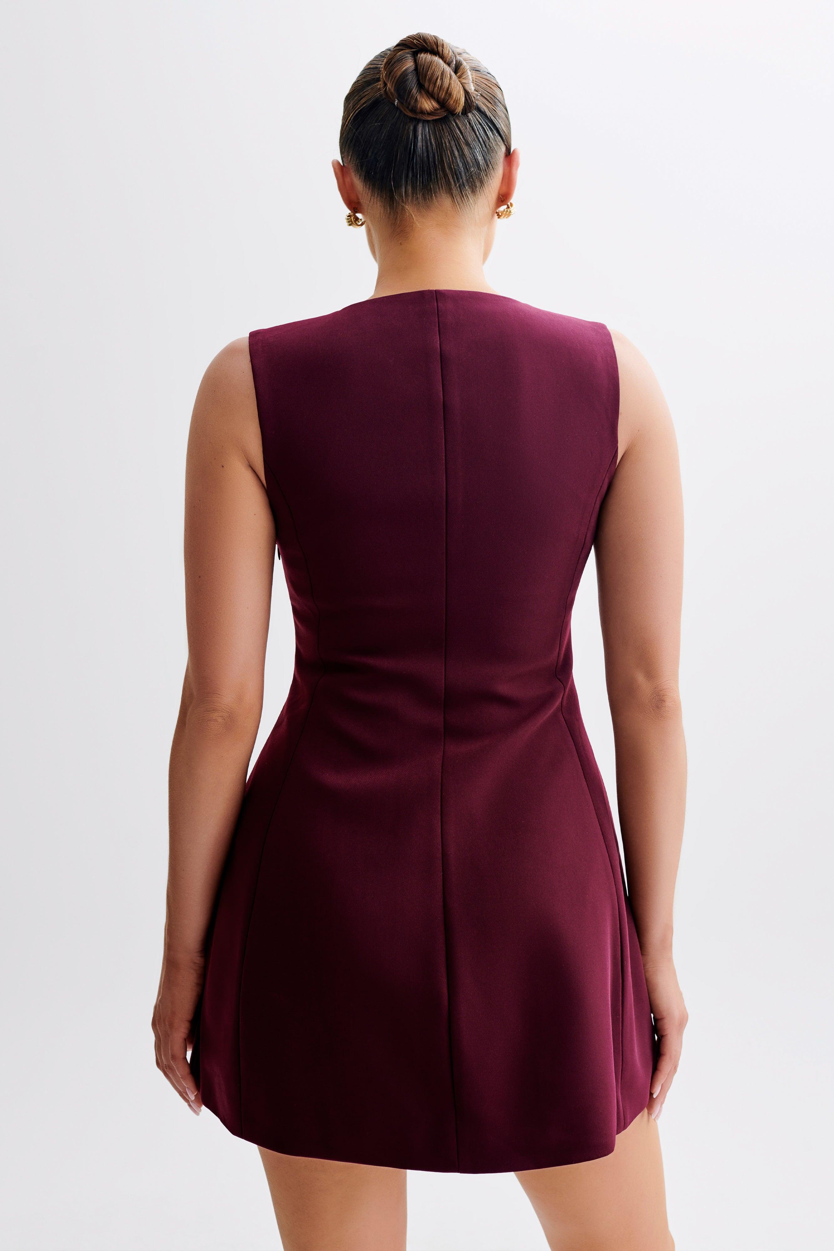 Lysandre Crepe Mini Dress - Plum Product Image