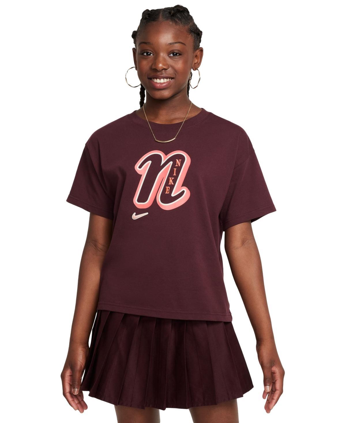 Girls 7-16 Nike N Graphic Tee, Girls Red Product Image