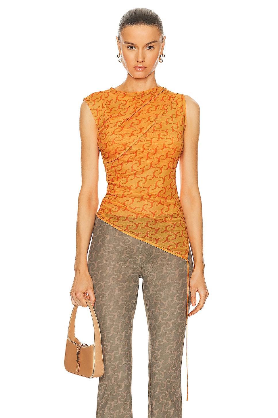 Jade Cropper Layered Top Orange. (also in L, M, S). Product Image