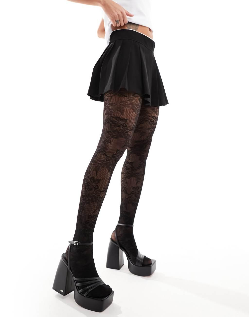 Monki lace tights Product Image