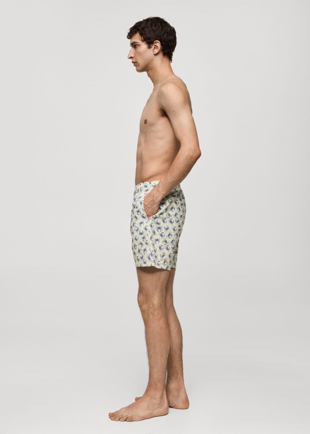 Crab-print swimsuit - Men | MANGO USA Product Image